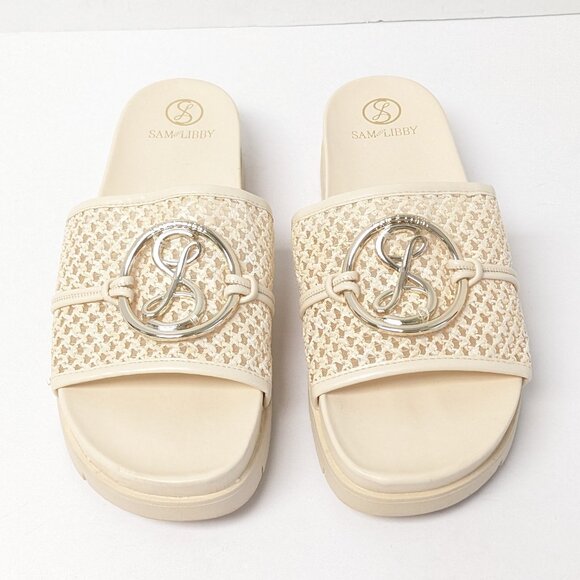Sam and Libby Asher Platform Sandals, Vanilla, Women's 9.5 - Picture 3 of 7
